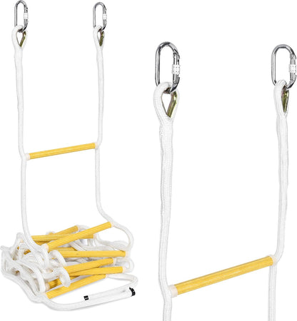 Veiligheidsladder 10 m Vlambestendig - Innovatieve oplossing Ladder met stand-off stabilisatoren, veiligheidskoord en riem - Herbruikbaar - Gewichtscapaciteit tot 900 kg – Veiligheid en Duurzaamheid