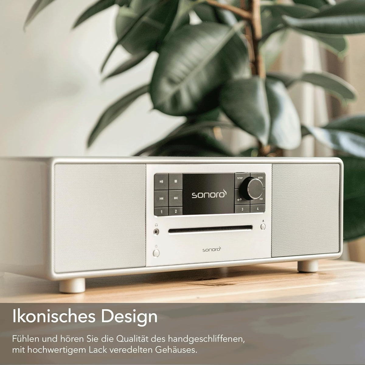 sonoro Prestige Compact systeem met cd-speler, bluetooth en internetradio (FM, WLAN, DAB Plus, Spotify, Deezer), zilver