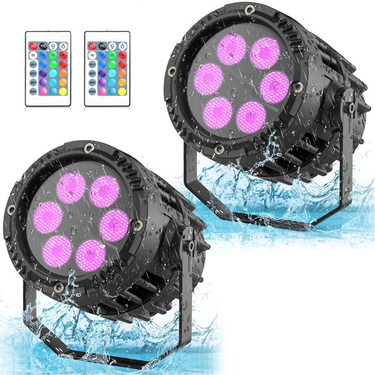 RGBW 4-in-1 LED Disco Lights – Parlampen – Feestverlichting – DJ Verlichting – Podiumlampen – Set 2 Stuks – IP67 Waterdicht – Afstandsbediening inbegrepen
