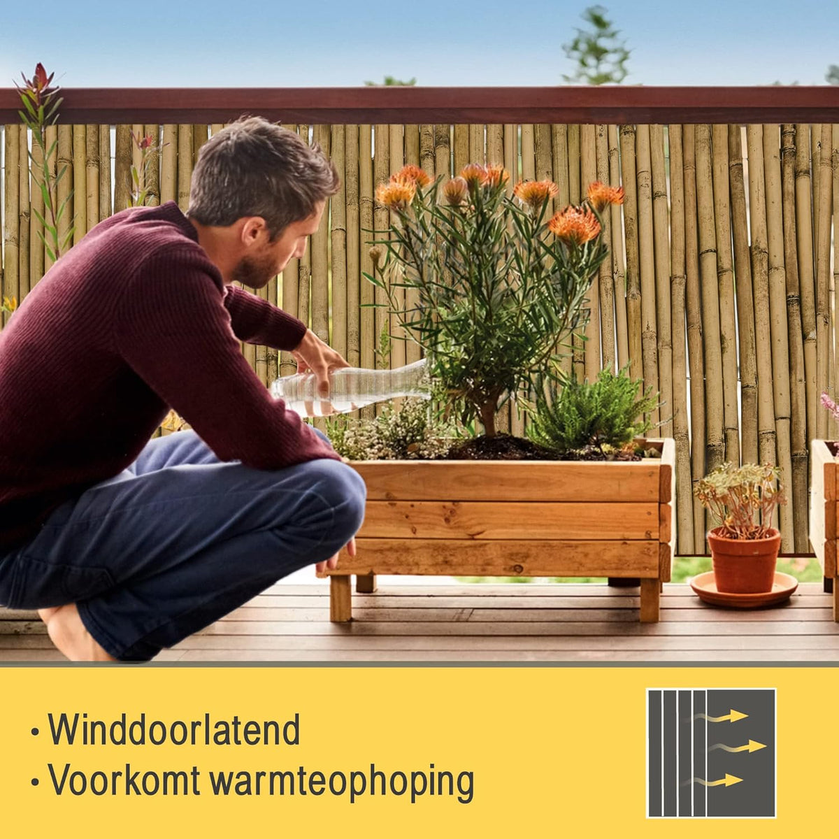 Sol Royal Privacyscherm Bamboe 180x250 cm (HxB) SolVision B38 – Duurzaam & Weerbestendig 100% FSC® Bamboe Balkonscherm Tuinscherm Wind- & Zonbescherming voor Terras Tuin