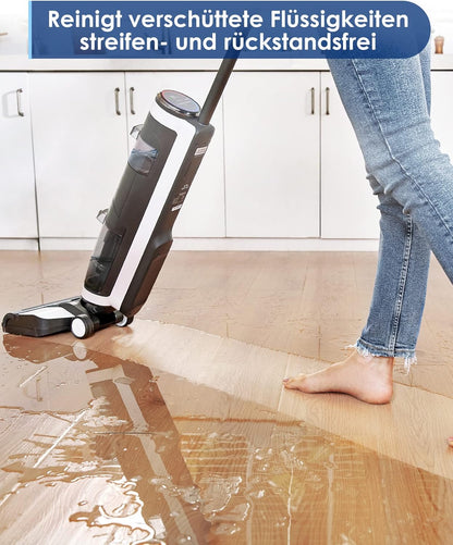 Tineco Floor One S3 Slimme Snoerloze Alles-in-één Stofzuiger | Oplaadbare Nat-Droog Stofzuiger en Dweil met Dual-Tank Design, Zelfreinigend, LED Display, App Controle | Krachtig, Lichtgewicht, Stil