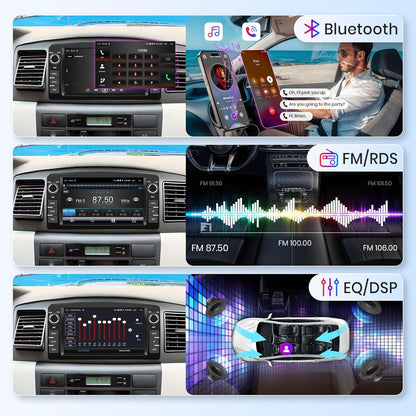 Android autoradio – Multimediaspeler – Navigatiesysteem – Touchscreen Radio – 2-DIN Radio – 7 Inch Touchscreen – Wireless CarPlay en Android Auto – 2 GB RAM + 64 GB Opslag