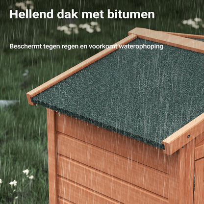 XXL konijnenhok hazenstal vrije loopruimte verhoogde schuilplaats vurenhout met dak stal