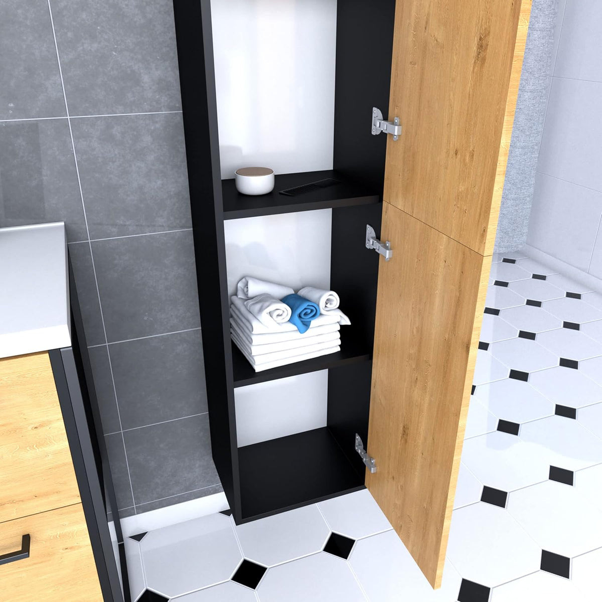 Aurlane PACM070 Structura P070 badkamerkolom, zwart
