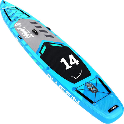 <font dir="auto" style="vertical-align: inherit;"><font dir="auto" style="vertical-align: inherit;">        Bluefin Sprint SUP Tour Package | 14' Inflatable Stand-Up Paddleboard | 6" Thick | Lightweight Fiberglass Paddle | Expedition Length | Cargo Space