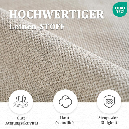 1 Draaibare Eetkamerstoelen 360° van Linnen met Armleuningen, Hoge Rugleuning en Dikke Gevulde Zitting, Beige