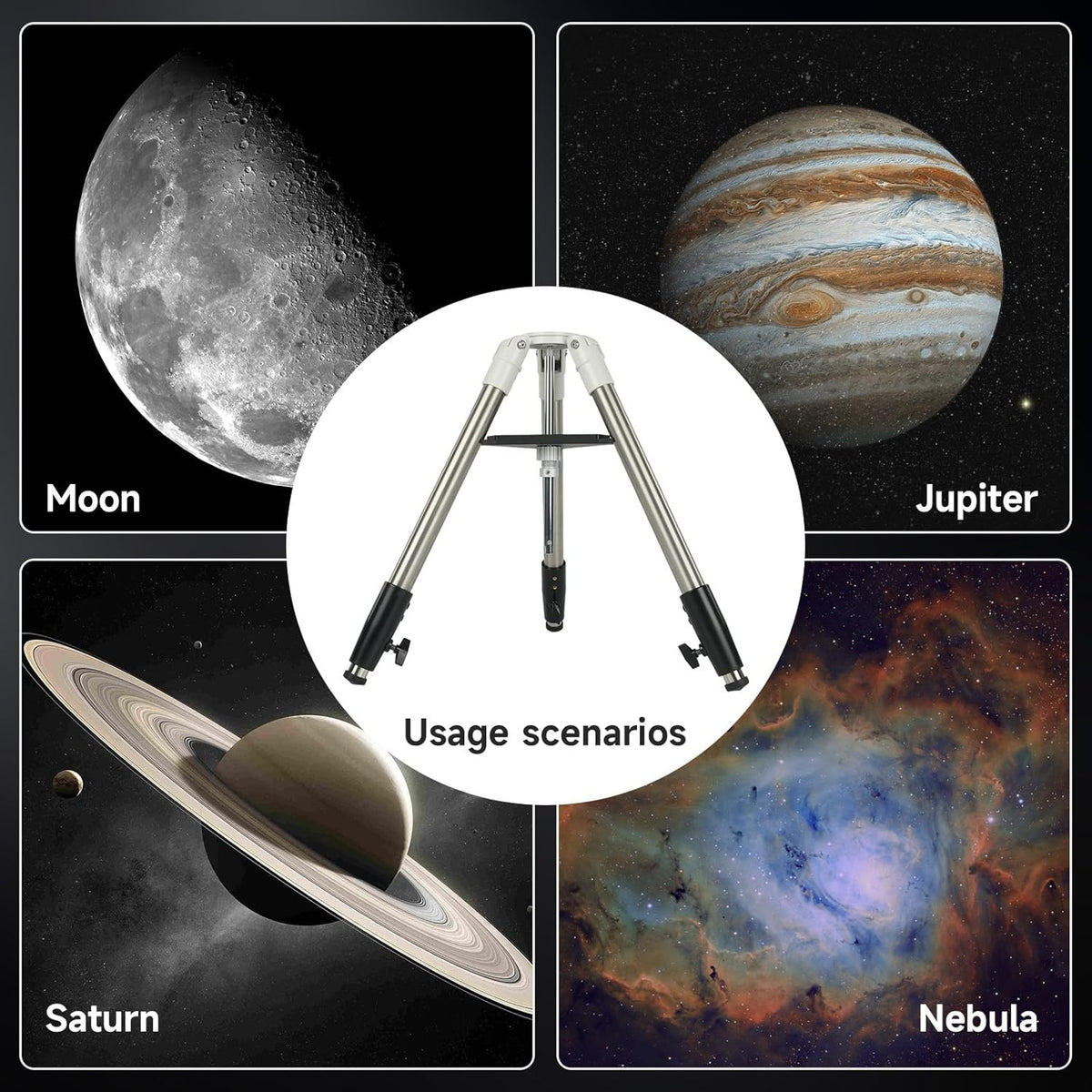 Svbony SV225T Astronomical Telescope Tripod, Extendable Aluminum Tripod, Portable Telescope Accessories, Compatible with SV225 Series Alt-Azimuth Mounts, Ideal for Astronomical - QUORE
