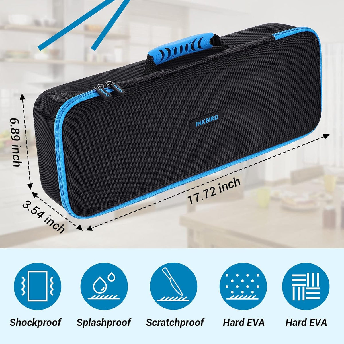 INKBIRD ISV-100W Sous Vide Stick + Beschermhoes | WiFi Roner Professioneel vacuümkoken op lage temperatuur 1000 W, Roner Stijve EVA-tas voor Transport, Antikras, Antistof, Zwart