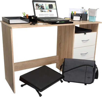 Wedo 103211501 voetensteun EDV, plaatstaal, antislip rubberen bekleding, 4 treden helling, afgeronde randen, rubberen voetjes, TÜV/GS getest, zwart