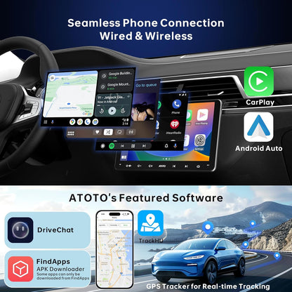 9 inch Android Autoradio – 2-DIN Multimedia Speler – Auto Stereo Systeem – Touchscreen Navigatie – Draadloos CarPlay & Android Auto – Bluetooth OBD2 Diagnosescanner – Octa-Core Processor – 36-Bands DSP Geluidskwaliteit