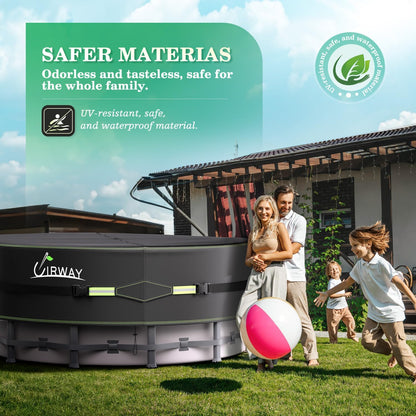 UIRWAY 21 ft rond zwembadafdekking, bovengronds zwembad winterhoes met zwembadaccessoires, 420D zeil, ideaal voor waterdicht en stofdicht
