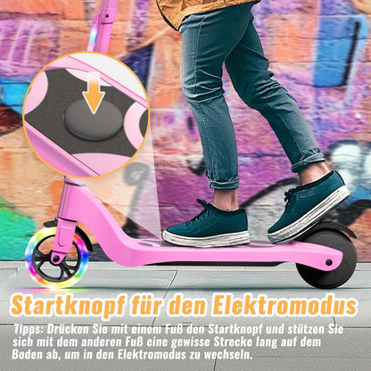 TST E-step voor kinderen van 6 tot 10 jaar, 5,3 inch (13,5 cm) met knipperende ledlampen en 3 instelbare hoogtes, 45 W motor, max. 10 km/u, maximale belasting 70 kg, elektrische step