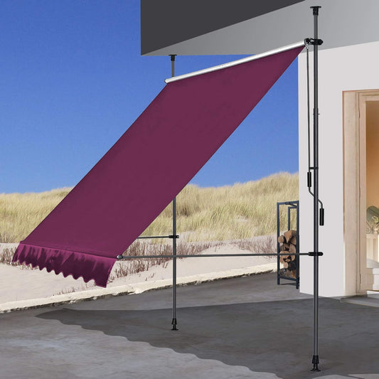 QUICK STAR klemluifel 300 x 130 cm Bordeaux balkonluifel zonwering terrasoverkapping in hoogte verstelbaar van 200-290 cm luifel balkon zonder boren