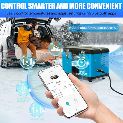 Diesel Air Heater, 12 V, Auxiliary Heater, 5 kW Diesel Air Heater, Standing Diesel Air Heater with LCD Display for Trucks - QUORE