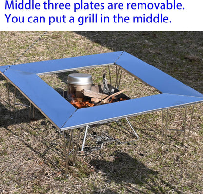 CAMPINGMOON Open Haard Camping Grill Tafel met Canvas Draagtas T-503