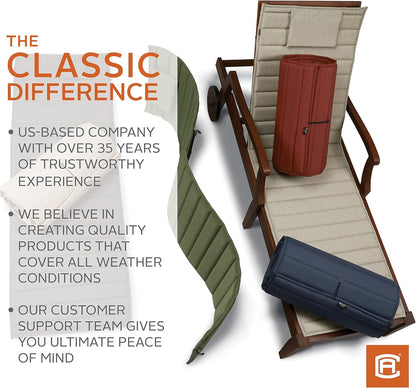 Classic Accessories Storigami Waterbestendig 72 x 21 inch Chaise Lounge-kussen, Heather Grijs, Patio Kussen