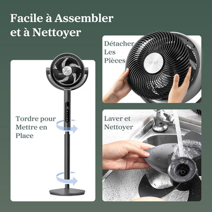 Intelligente Staande Ventilator – Ventilator – Vloerventilator – Koelventilator – Slaapkamerventilator – 20 dB Stil – WiFi App en Spraakbediening
