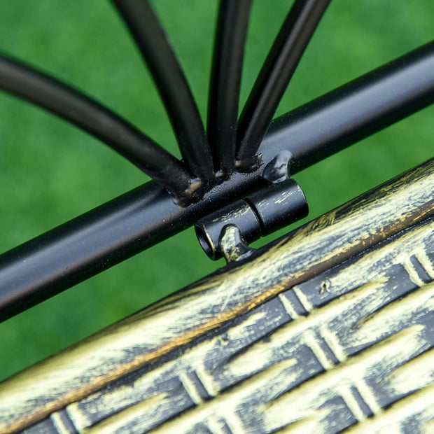 Tuinbank - Buitenbank - Terrasbank - Balkonbank - 2-zitsbank - met Metaal Frame - Armsteunen - Neo-Retro Stijl - Tuinmeubelen - voor Tuin - Terras - Balkon - Epoxy Meubelafwerking - 100 x 50 x 88 cm - Zwart