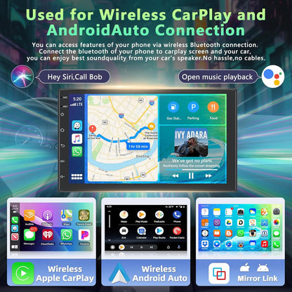 2+64G Motorsi Auto Radio 2 din Android met GPS -Navigatie, Bluetooth Dubbele din Radio Auto met Scherm, Stereo Auto Support Mirrorlink/FM/WIFI/USB/SWC + Achteruitrijcamera + Microfoon