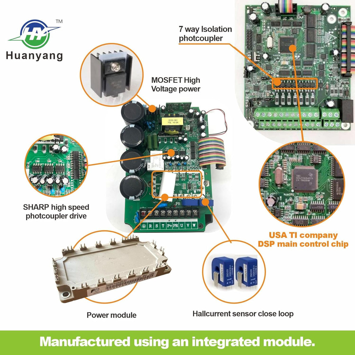 Vectorregeling Computerized Numerical Control (CNC) frequentieomvormer (VFD) van de motor, inverter, 380 V, 4,0 kW, 5,4 pk, voor spindelmotor, controle van de snelheid, Huanyang GT-serie