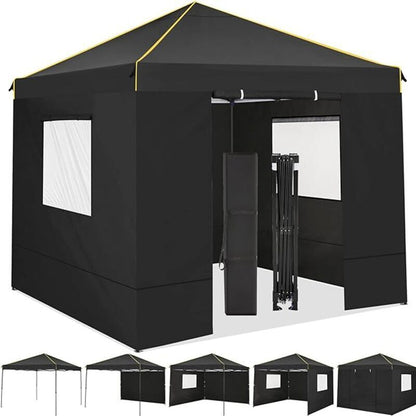 Partytent – Pop-Up Tent – Zonnekap – Opvouwbaar Paviljoen – Tuintent – 3,05x3,05 meter – 4 Zijpanelen Met Rits – Inclusief Draagtas