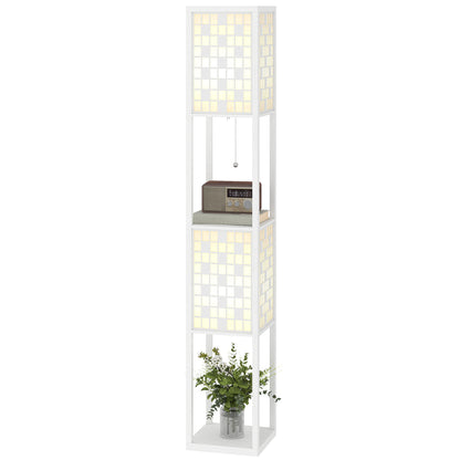 Keukenrek – Keukenplank – Opbergrek – Keukenkast – Opbergmeubel – Rustic-Brown – Met 2 Stopcontacten – 5 Planken & S-Haken – Stevige X-vormige Stalen Versterking – 90x42x130 cm