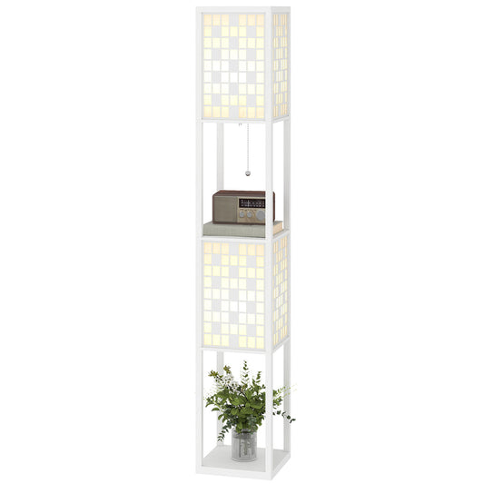 Keukenrek – Keukenplank – Opbergrek – Keukenkast – Opbergmeubel – Rustic-Brown – Met 2 Stopcontacten – 5 Planken & S-Haken – Stevige X-vormige Stalen Versterking – 90x42x130 cm