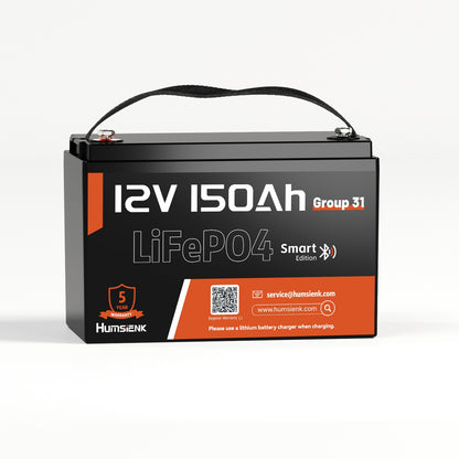 12V 150Ah LiFePO4 Accu – Lithium Batterij – Camper Accu – Boot Accu – Zonne-energie Accu – Geïntegreerde 100A BMS – Lage Temperatuurbescherming