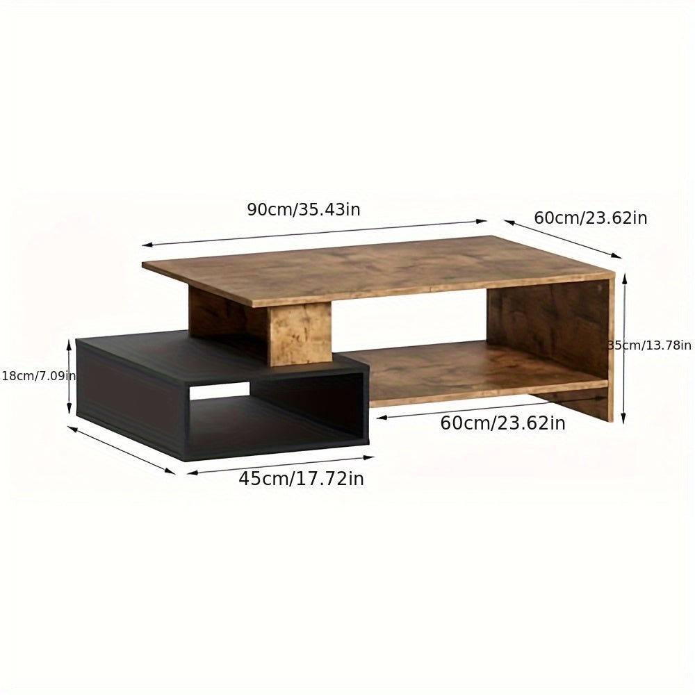 Bijzettafel – Salontafel – Sofa Tafel – Nachtkastje – Banktafel – Hoogwaardig Hout – 105x35x60 cm – Retro Zwart