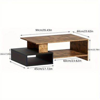 Bijzettafel – Salontafel – Sofa Tafel – Nachtkastje – Banktafel – Hoogwaardig Hout – 105x35x60 cm – Retro Zwart