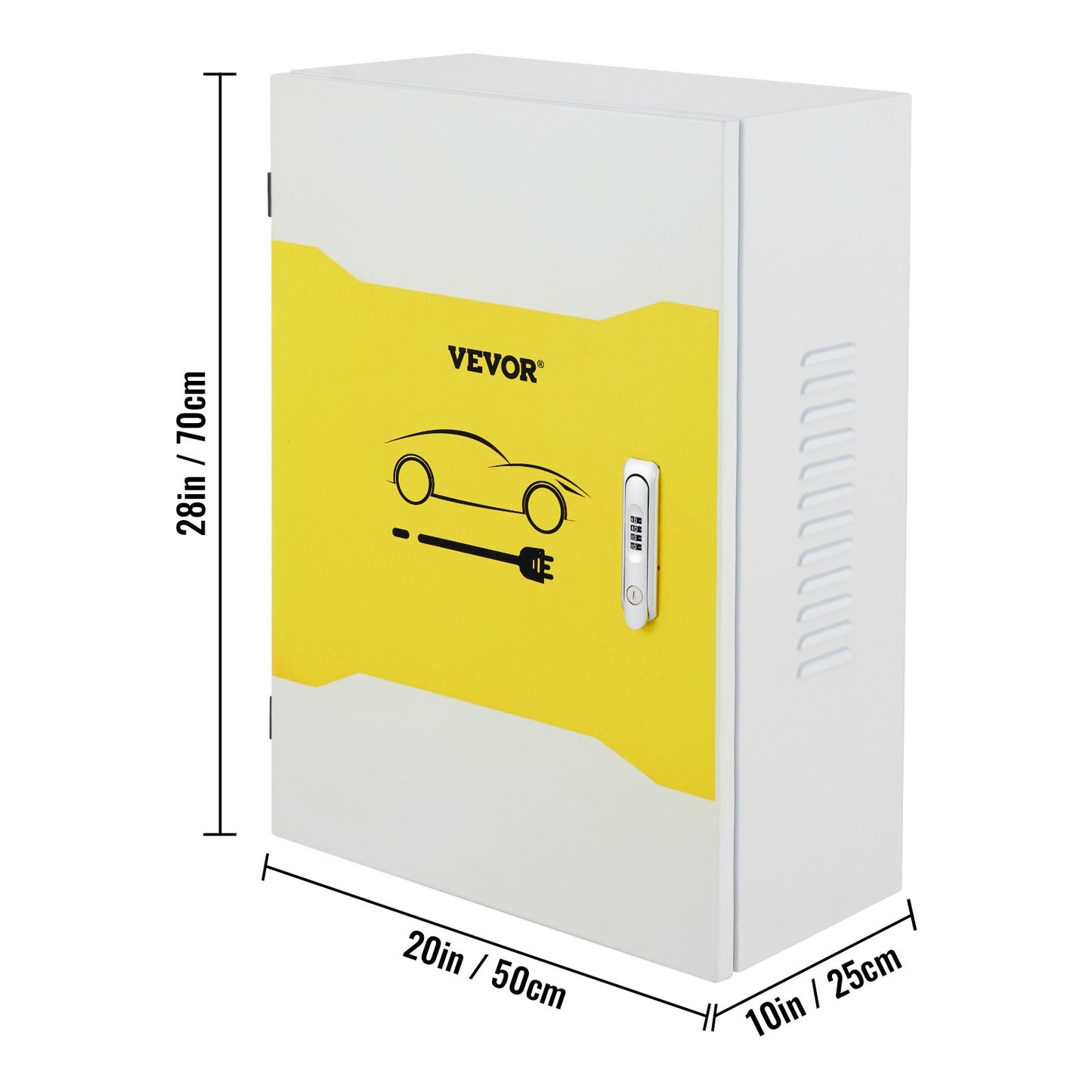 Laadkabelhouder – Laadkabel box – Kabelorganizer – Oplaadstation kast – Laadstation behuizing – Stevig koudgewalst staal – IP32 water- en stofbestendig