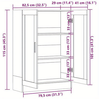 Vitrinekast – Opbergkast – Glazen Kast – Displaykast – Showkast – 82,5x30,5x115 cm – Massief Hout en Metaal – Stijlvol Europees Design