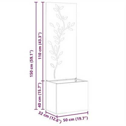 Plantenbak – Bloembak – Plantenpaneel – Tuinbak – Kruidenbak – Zwart Koudgewalst Staal – 50x140 cm Weerbestendig & Stevig