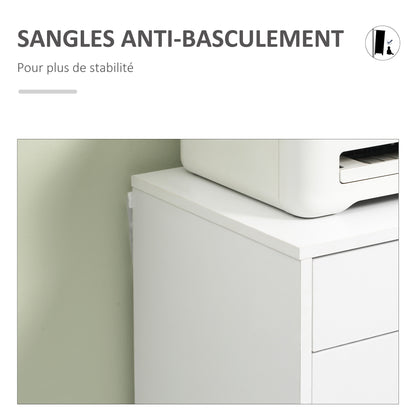 Mobiele Ladeblok – Kantoor Ladekast – Bureau Organizer – Opbergkast – Ladeblok Onder Bureau – 7 Laden – Witte Kleur – Verplaatsbaar Met Wieltjes – Anti-Kantel Veiligheid