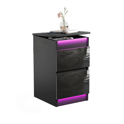 Nachtkastje – Bijzettafel – Ladekastje – Opbergkast – Nachtkastjes – Massief Hout – Compact Formaat – Twee Soepel Lopende Laden