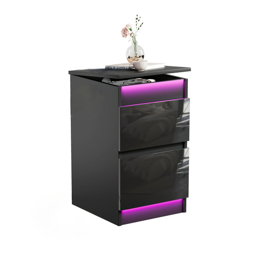 Nachtkastje – Bijzettafel – Ladekastje – Opbergkast – Nachtkastjes – Massief Hout – Compact Formaat – Twee Soepel Lopende Laden