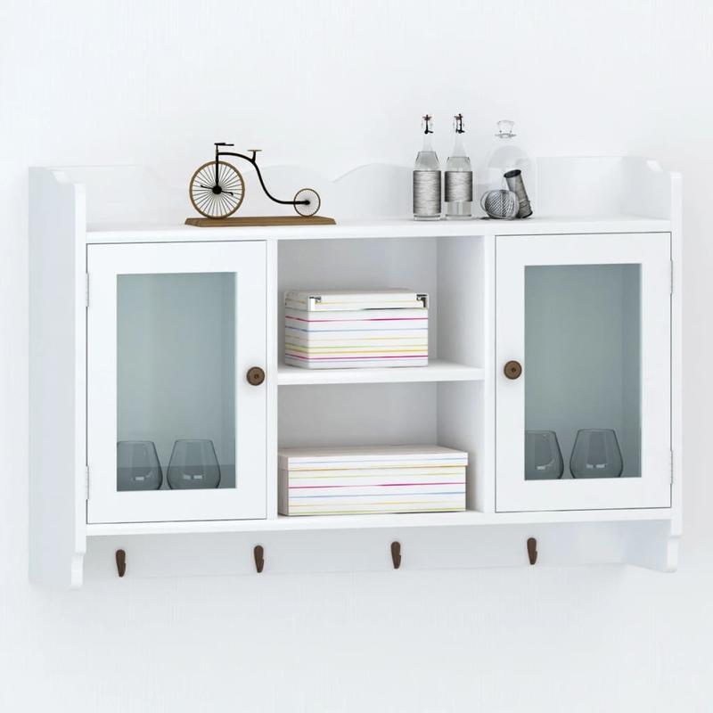 Wandkast – Opbergkast – Vakkenkast – Hangkast – Dichte Kast – MDF Materiaal – Strak Wit Design