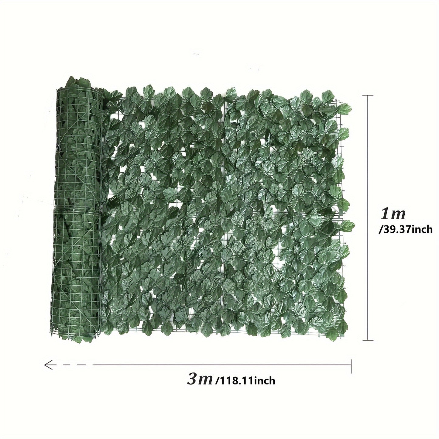 Kunsthaag – Kunstplant Heg – Kunst Klimop – Tuinscherm – Balkonscherm – 1x3 Meter – UV-bestendig Polyester – Onderhoudsvrij