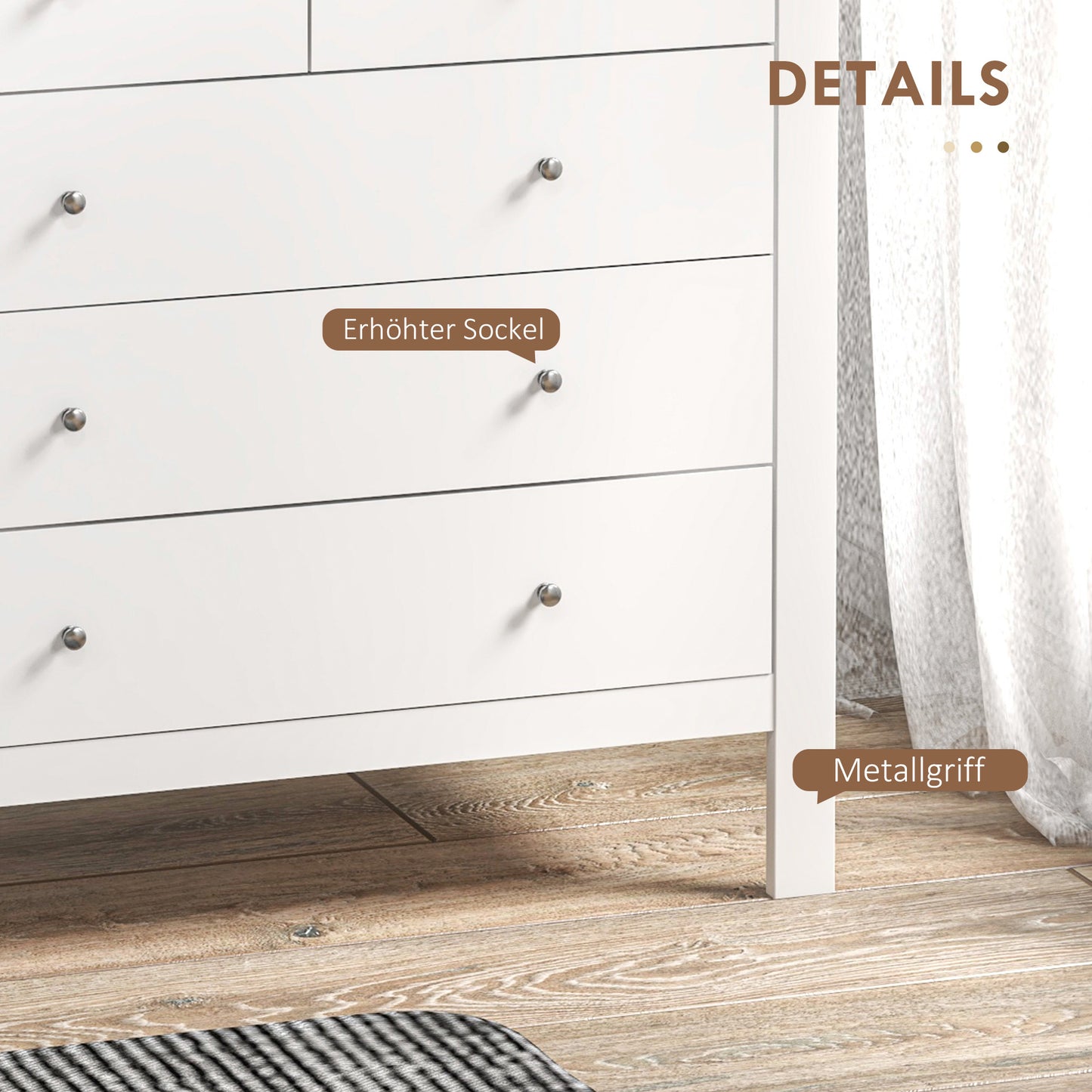 Dressoir – Ladekast – Sideboard – Opbergkast – Commode – Wit – Softclose Deuren – Kantelbeveiliging – 79x39,5x80,5 cm