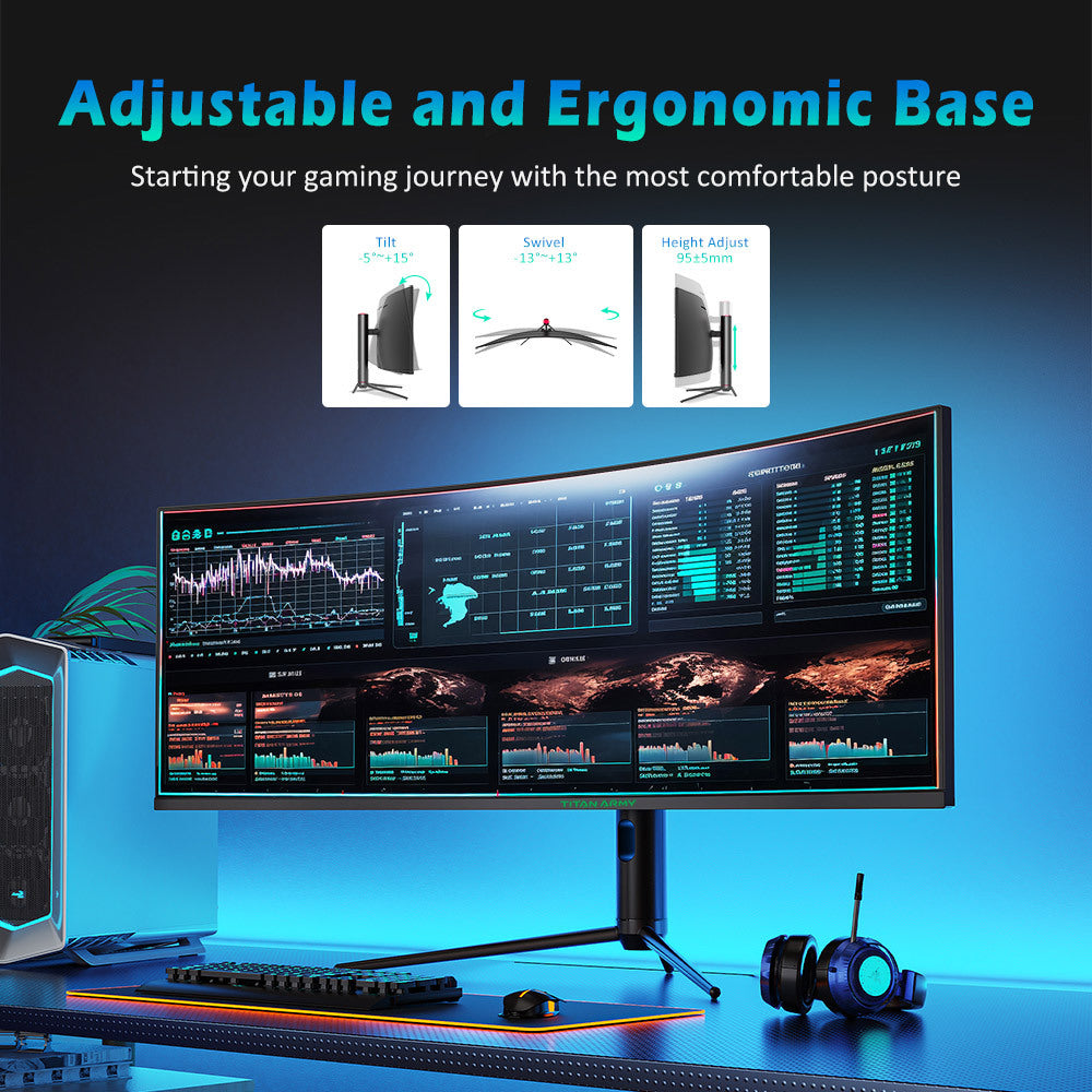 Gaming Monitor – Gaming Monitoren – Curved Monitor – Ultrawide Monitor – PC Monitor – 49 Inch 32:9 Curved Scherm – 144Hz Refresh Rate