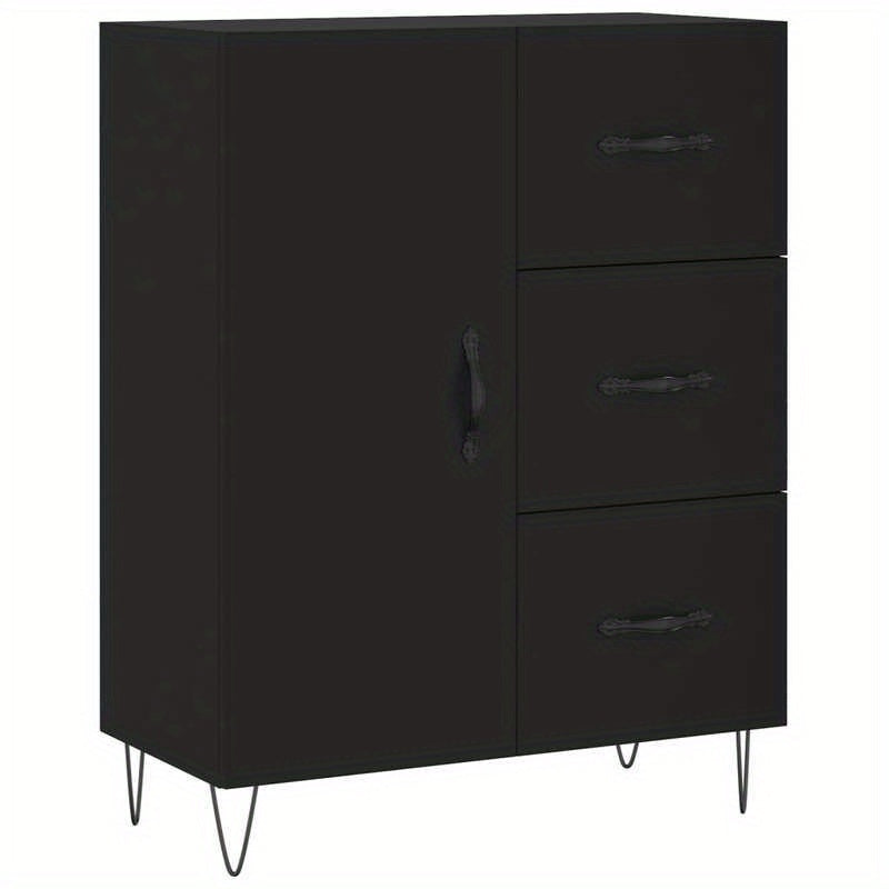 Hoge Kast – Opbergkast – Boekenkast – Nachtkastje – Staande Kast – Mat Zwart – Duurzaam Hout Kunststof – 69,5x34x180 cm