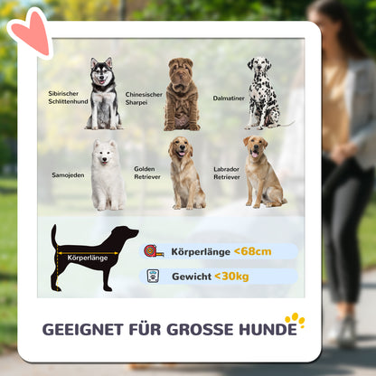 Hondenwagen – Hondenbuggy – Hondenkar – Huisdierwagen – Hondenbuggy Voor Grote Honden – Inklapbaar – Vier Wielen Met Remmen – Veiligheidslijn – Grijs