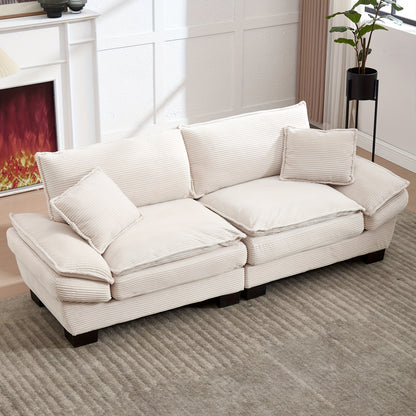 Loveseat – Tweezitsbank – Fauteuil – Zetel – 2-Zitsbank – Modern Minimalistisch Design – Comfortabele Beige Katoenen Vulling