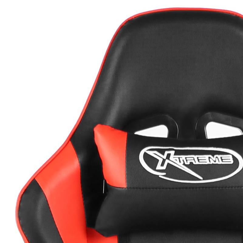 Ergonomic Red & Black Gaming Chair with PVC Faux Leather-Like Upholstery - Adjustable, Rotatable, Comfortable Office & Gaming Room Chair with Polyester Filling, Easy Wipe Clean, Manual Recline Mechanism gaming pc