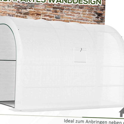 Kweektent – Growtent – Growbox – Plantenkas – Kweekkast – Stevig Stalen Frame – 300x150x213 cm – Winterbestendige Transparante Folie – Wit