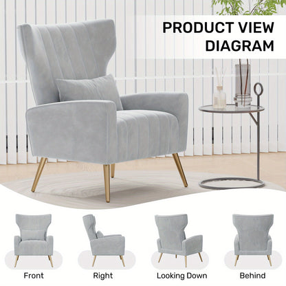 Fauteuil – Lounge Stoel – Relaxstoel – Zetel – Armstoel – Velvet Bekleding – Gouden Metalen Poten – Stevig Frame – Gemakkelijk Schoon Te Maken