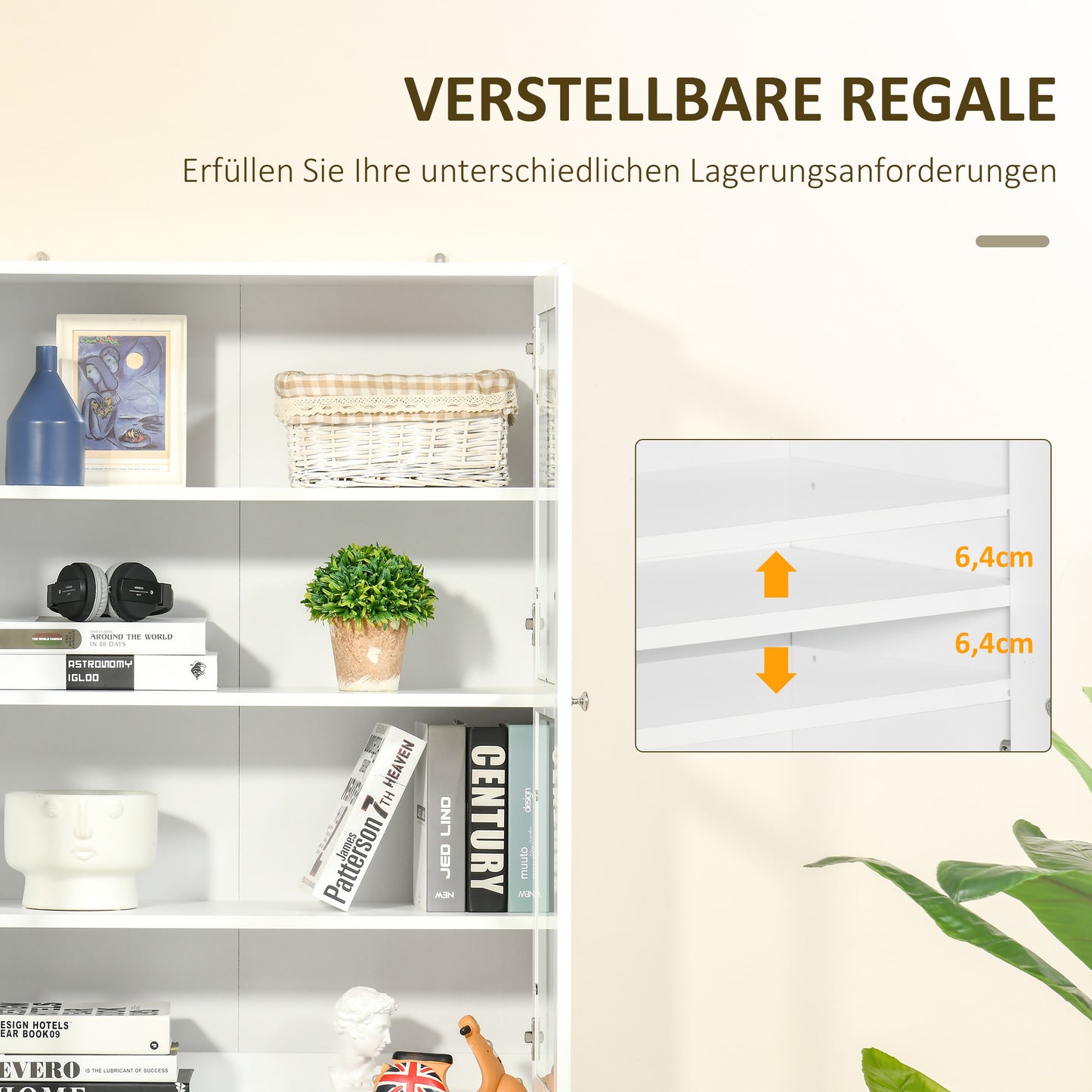 Wandboekenkast – Wandplank – Boekenrek – Muurkast – Opbergplank – Wit – 2 Ruime Planken – Stevig MDF Hout