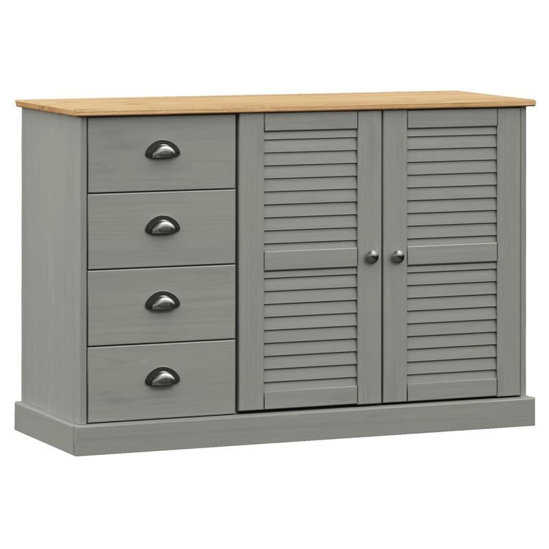 Sideboard – Dressoir – Kast – Opbergmeubel – Buffetkast – Grijs – Massief Grenenhout – 113x40x75 cm – Veelzijdige Opbergruimte – Duurzaam Design