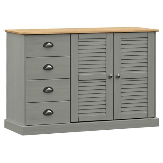 Sideboard – Dressoir – Kast – Opbergmeubel – Buffetkast – Grijs – Massief Grenenhout – 113x40x75 cm – Veelzijdige Opbergruimte – Duurzaam Design