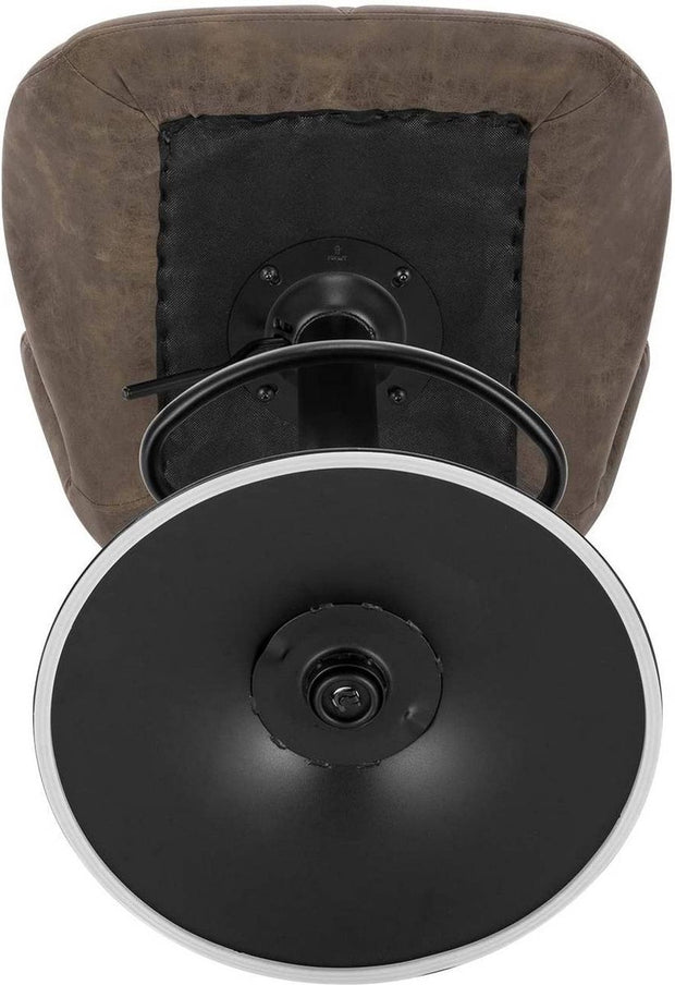 Barkruk Comfy Bruin - Met rugleuning - Stevig- Kunstleer - Set van 1 - Keuken - Barstoelen ergonomisch - Verstelbaar in hoogte - Zithoogte 60-82cm